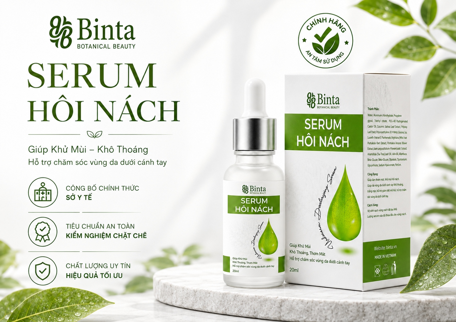 Serum Hôi Nách Binta – Tự Tin Hơn Mỗi Ngày Từ Cảm Giác Cơ Thể Sạch Thoáng