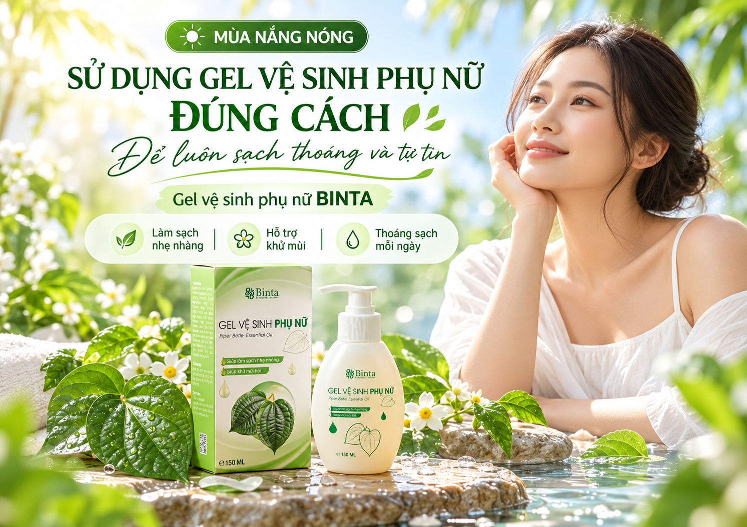 MÙA NẮNG NÓNG: SỬ DỤNG GEL VỆ SINH PHỤ NỮ ĐÚNG CÁCH ĐỂ LUÔN SẠCH THOÁNG VÀ TỰ TIN