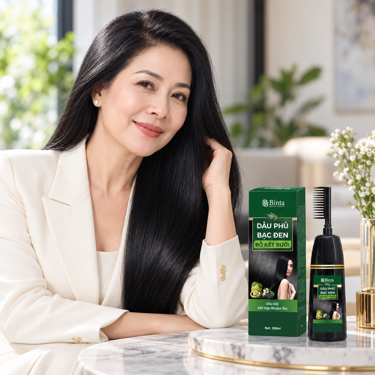 Dầu phủ bạc đen Bồ Kết Bưởi Binta - Ảnh 2