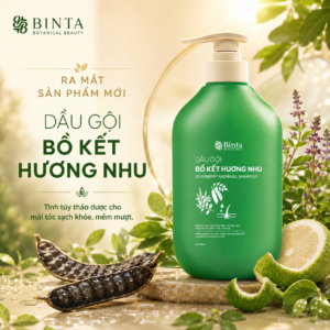 Dầu gội Bồ Kết Hương Nhu BINTA với chiết xuất thảo dược thiên nhiên