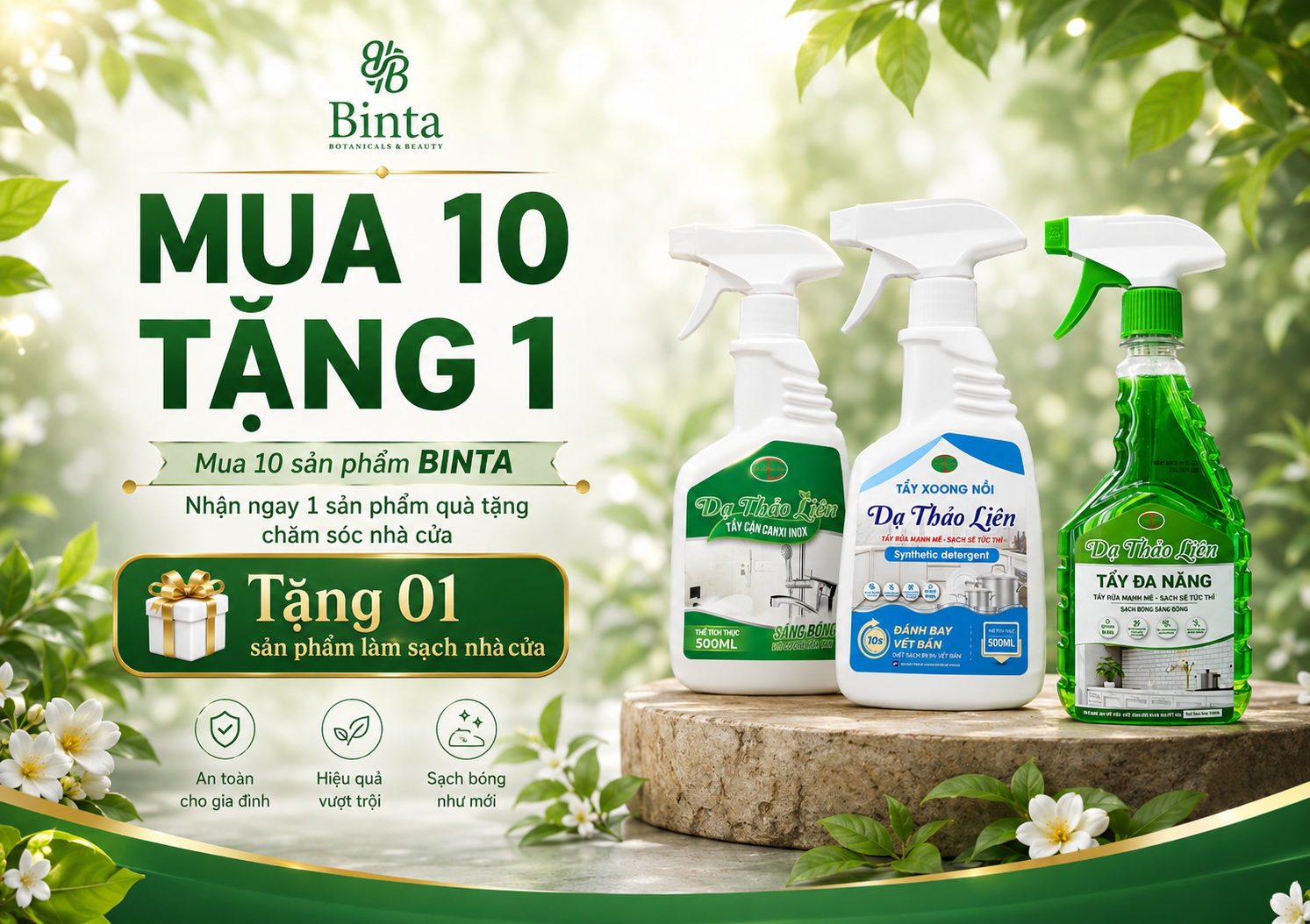 BINTA Triển Khai Chương Trình Mua 10 Tặng 1 – Mua Sản Phẩm BINTA, Nhận Quà Tặng Chăm Sóc Nhà Cửa Binta