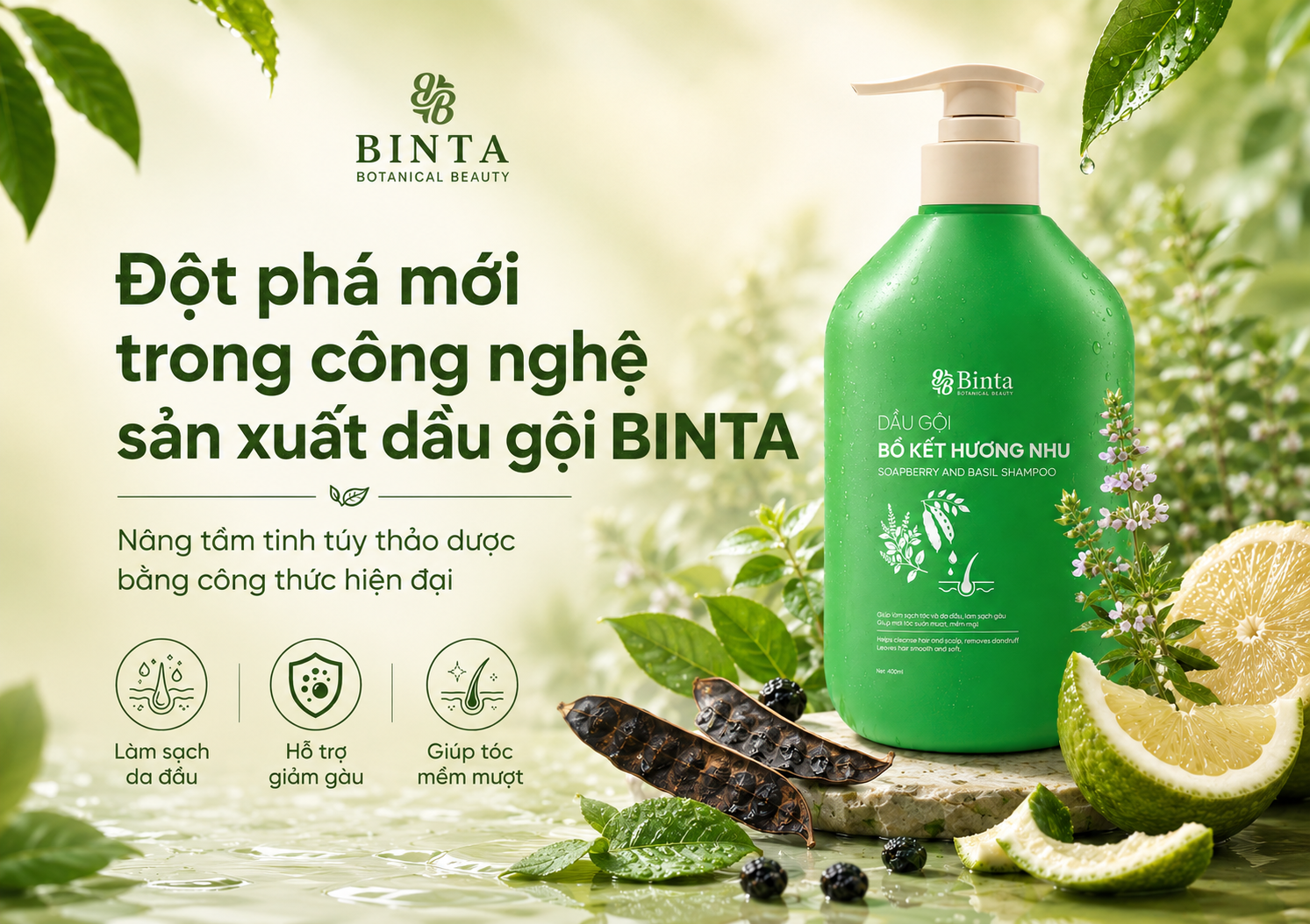 Đột phá mới trong công nghệ sản xuất dầu gội BINTA: Khi thảo dược truyền thống được nâng tầm bằng công thức hiện đại