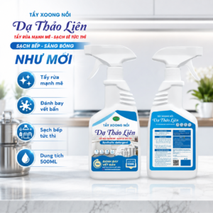 Tìm hiểu tất tần tật về Tẩy Xoong Nồi Dạ Thảo Liên 500ml: công dụng, cách dùng, vị trí sử dụng, lưu ý an toàn và lý do nên có trong căn bếp gia đình.